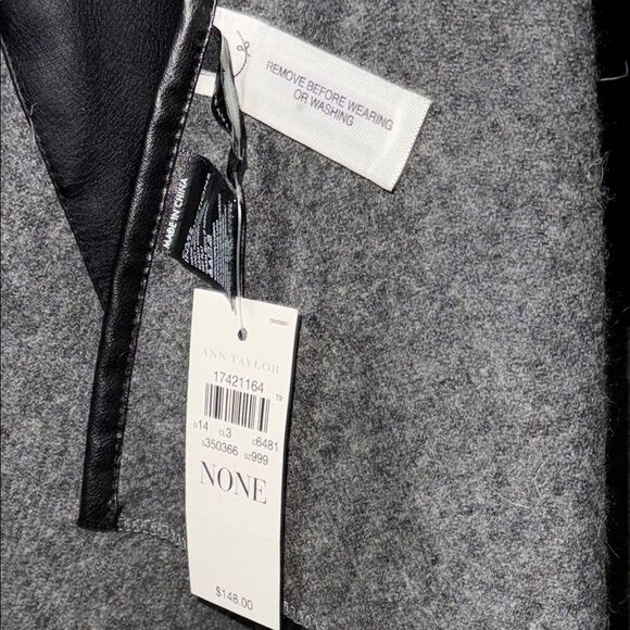 Gray and Black Poncho Sweater with Cape Sleeves - Picture 4 of 12